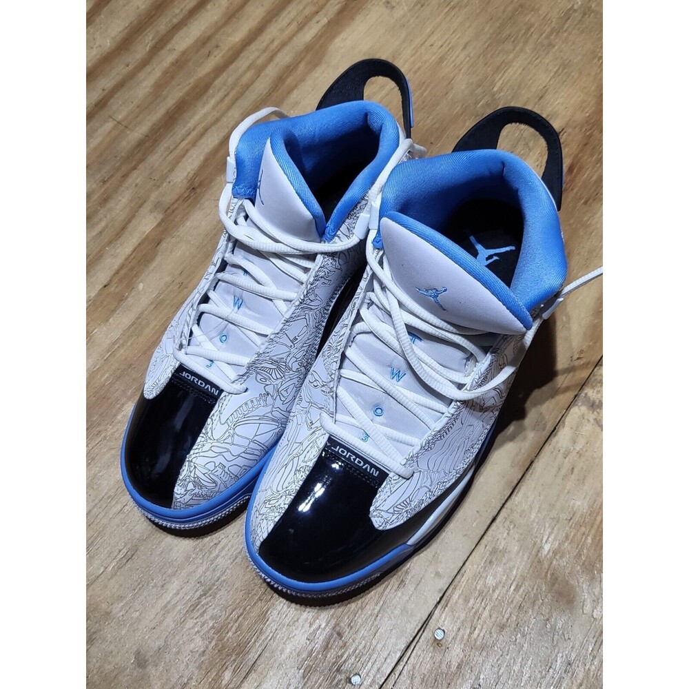 Nike Air Jordan Dub Zero Black White UNC Blue 311046-114 Men 9 - Picture 3 of 10